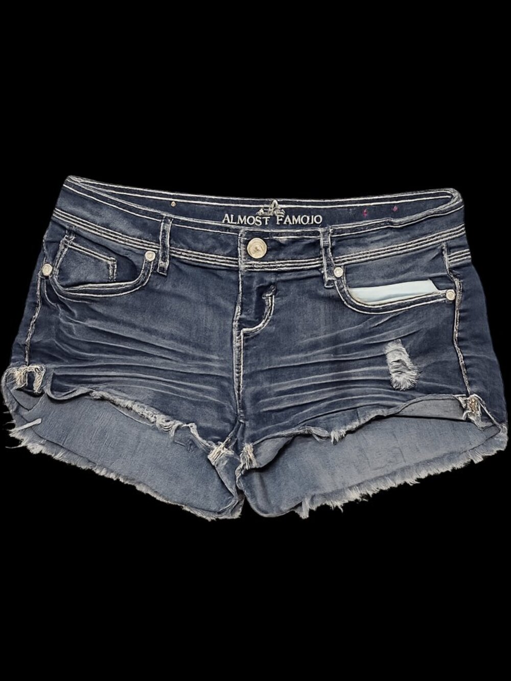 Almost Famous Low Rise Distressed Denim Cutoff Shorts Juniors Size 5